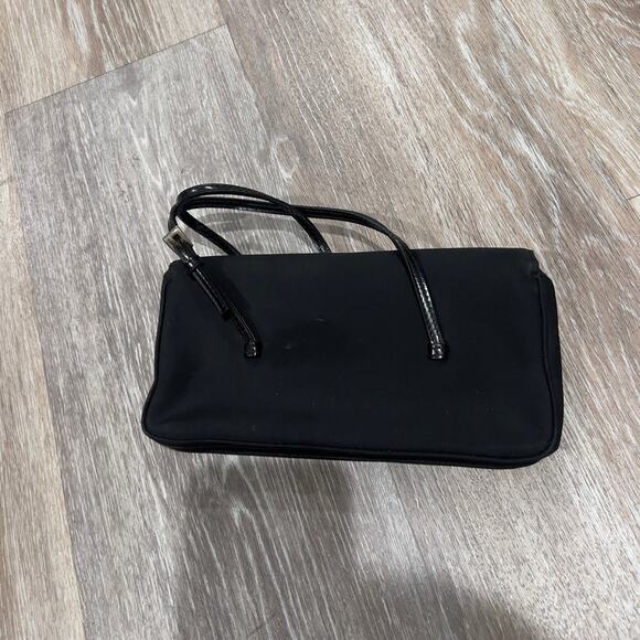 Nine West Mini Evening Purse Clutch Black Satin - Picture 2 of 6